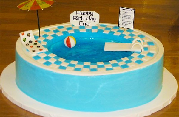 Making a kiddie swimming pool cake for a swimming pool party @ArtCakes -  YouTube