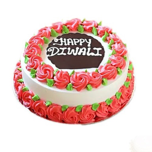 diwali-fondant-pineapple-cake - CakenGifts.in