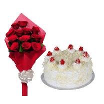 White Forest Cake 10 Rose