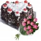black-forest-cake-in-heart-12-pink-roses thumb