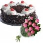 black-forest-cake-in-round-12-pink-roses thumb