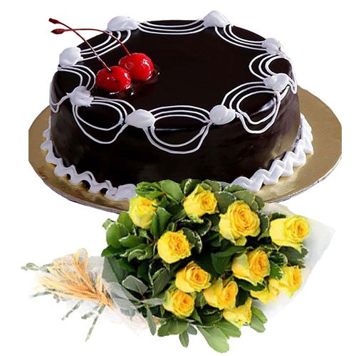 cherry-on-chocolate-cake-12-yellow-roses