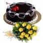 cherry-on-chocolate-cake-12-yellow-roses thumb