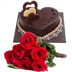 Chocolate Cake 6 Roses