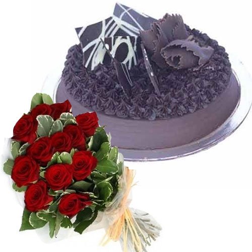 chocolate-truffle-cake--12-red-roses