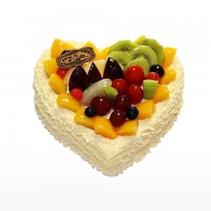 Fresh Fruit Cake In Heart