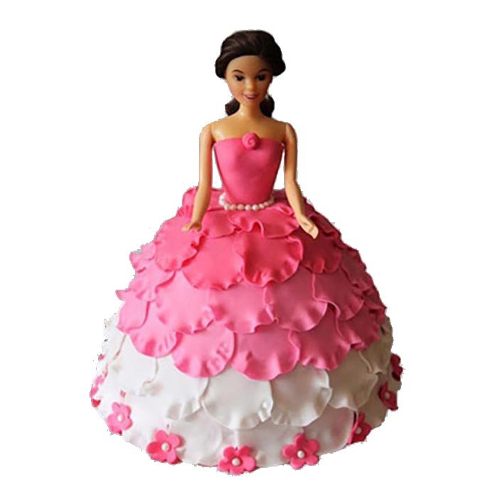 white-n-pink-barbie-cake