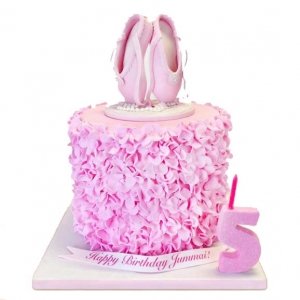 Amusing Pink Fondant Cake