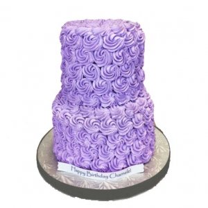 Two Tier Purple Rose Cake