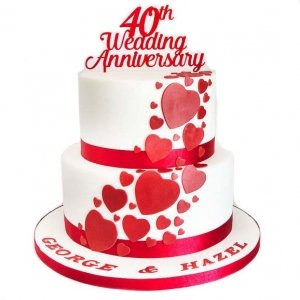 Heart Anniversary Cake 2 Tier