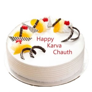 Vanilla Cream Karwachauth Cake
